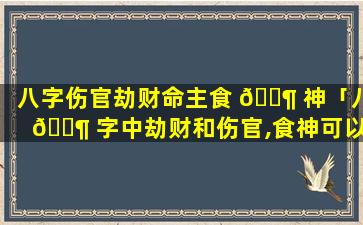 八字伤官劫财命主食 🐶 神「八 🐶 字中劫财和伤官,食神可以成组合吗」